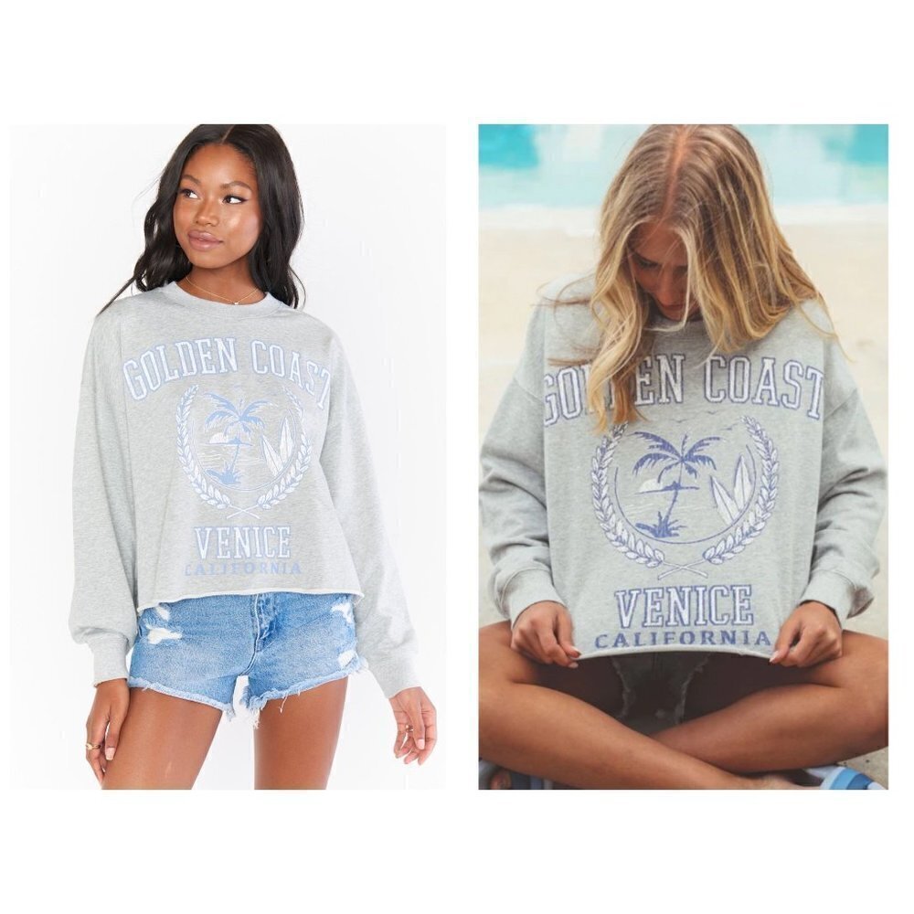💕SHOW ME YOUR MUMU💕 Snooze Sweatshirt ~ Golden Coast Graphic Venice CA L NWT
